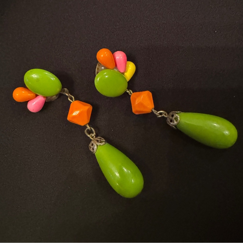 Colorful Drop Earrings - 1960’s vintage